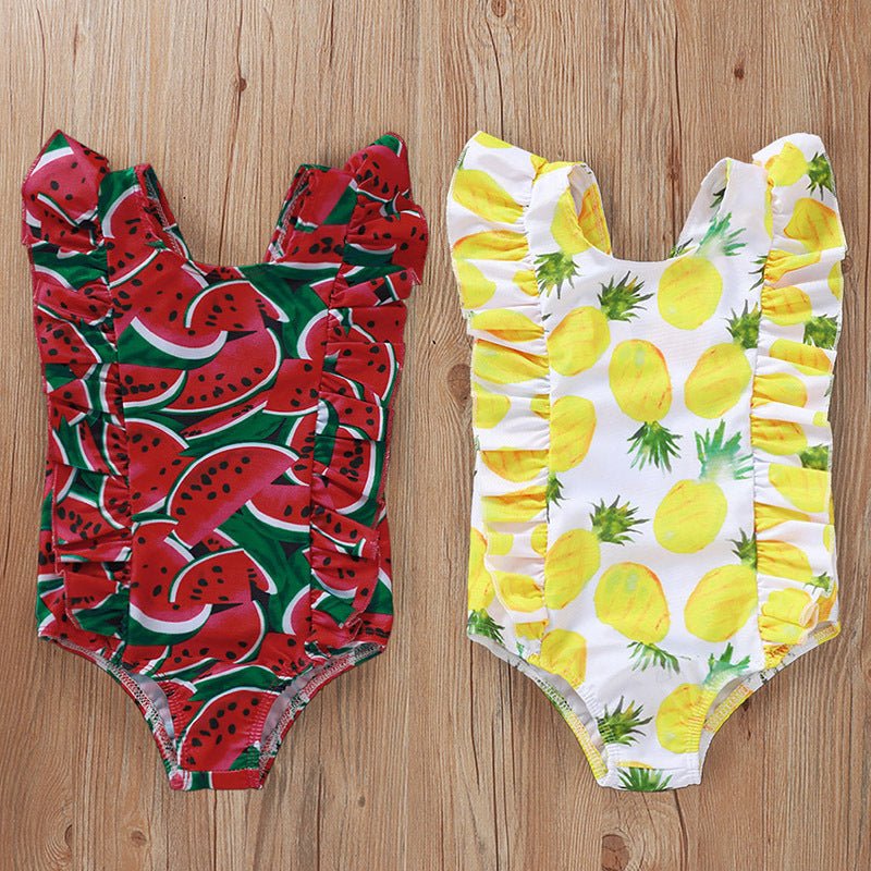 Colorful Printed Sleeve One - Piece Swimsuit for Kids - Sizes 6M to 5Y - Aqova