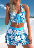 Conservative Split Swimwear Skirt - Large Print for Stylish Comfort - Aqova