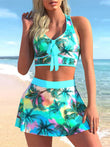 Conservative Split Swimwear Skirt - Large Print for Stylish Comfort - Aqova