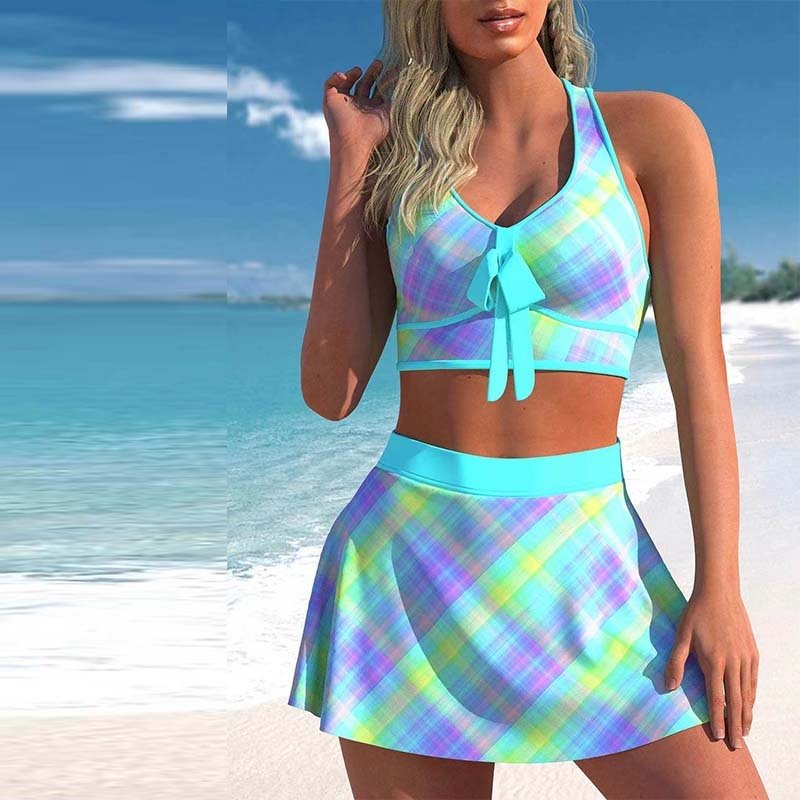 Conservative Split Swimwear Skirt - Large Print for Stylish Comfort - Aqova