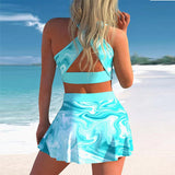 Conservative Split Swimwear Skirt - Large Print for Stylish Comfort - Aqova