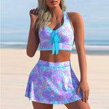 Conservative Split Swimwear Skirt - Large Print for Stylish Comfort - Aqova