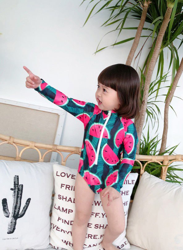 Cool Watermelon Children's Swimwear - Long Sleeve Baby Girl Beach Set - Aqova