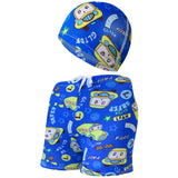 Cute Cartoon Beach Pants and Cap for Kids - Summer Swimwear Set - Aqova