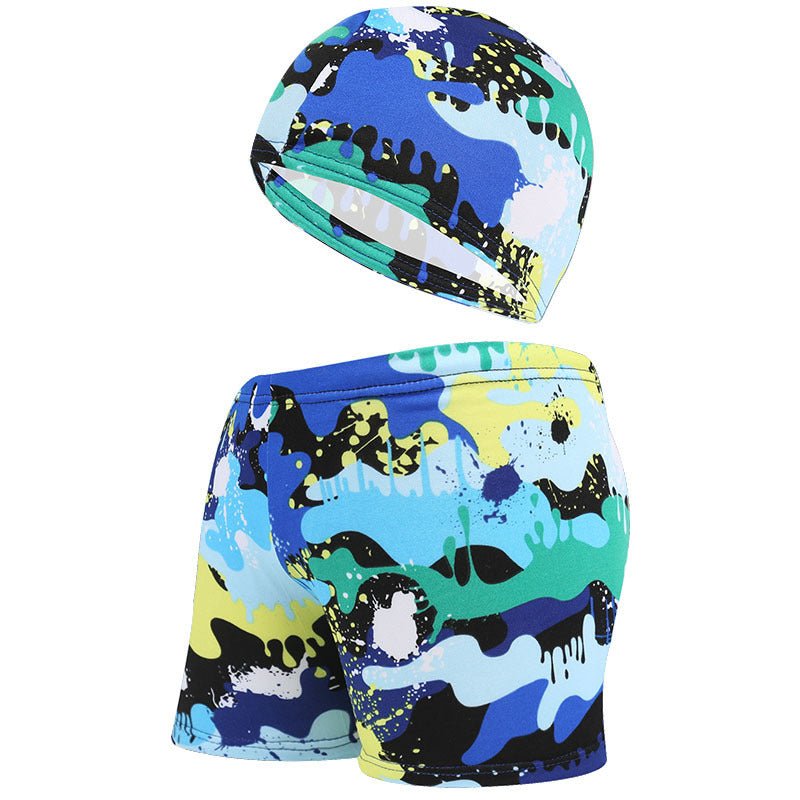 Cute Cartoon Beach Pants and Cap for Kids - Summer Swimwear Set - Aqova