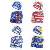 Cute Cartoon Beach Pants and Cap for Kids - Summer Swimwear Set - Aqova