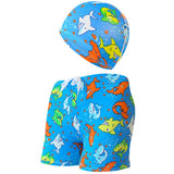 Cute Cartoon Beach Pants and Cap for Kids - Summer Swimwear Set - Aqova