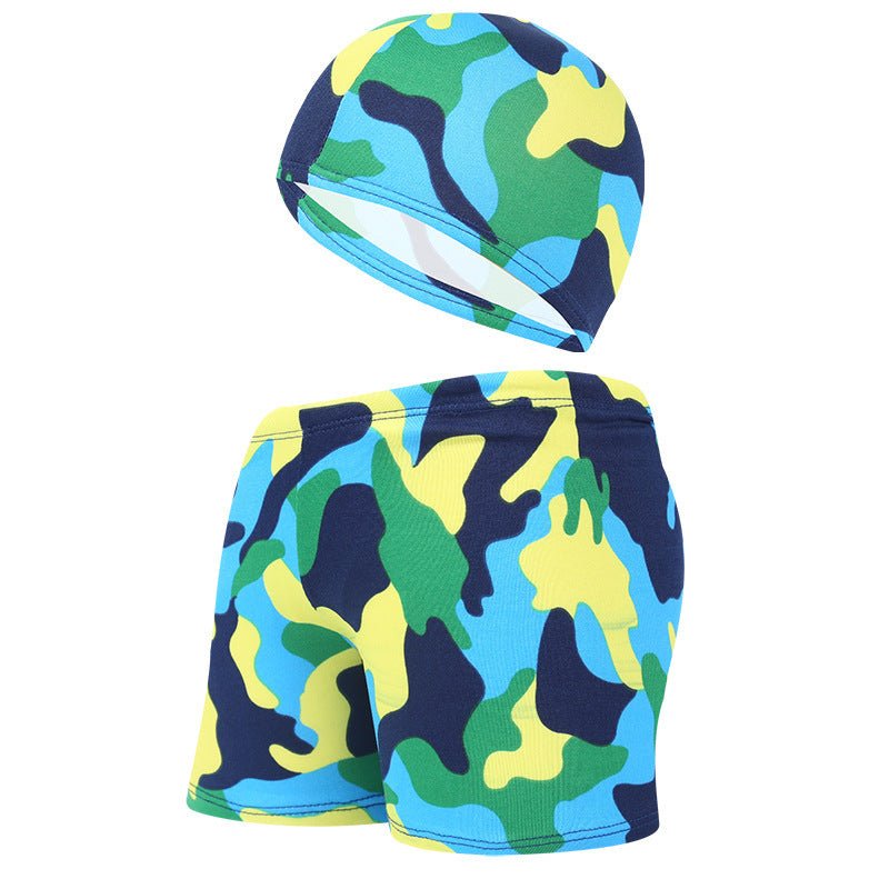 Cute Cartoon Beach Pants and Cap for Kids - Summer Swimwear Set - Aqova