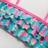 Cute Flamingo Ruffled Bikini Set for Girls - Stylish Swimwear - Aqova