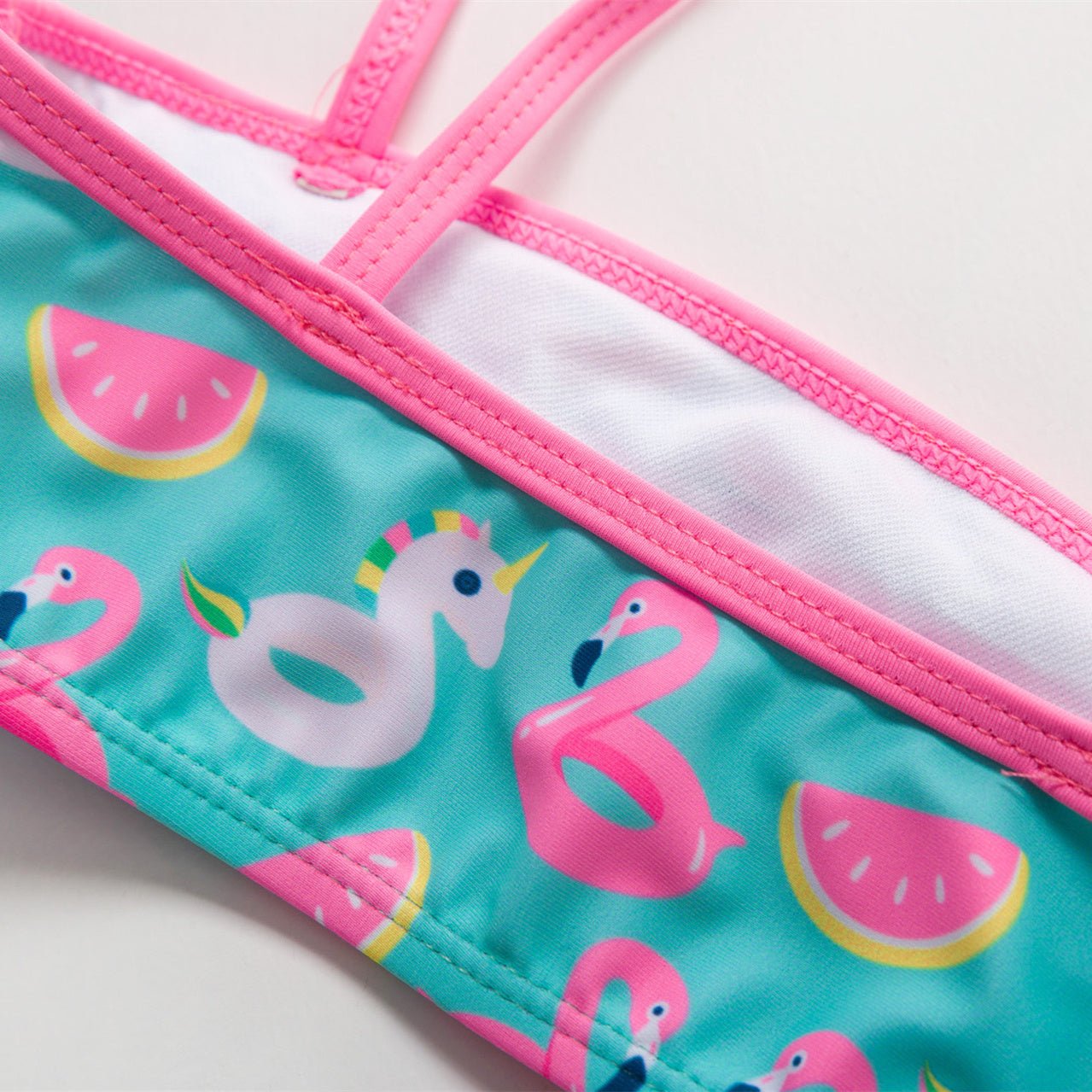 Cute Flamingo Ruffled Bikini Set for Girls - Stylish Swimwear - Aqova