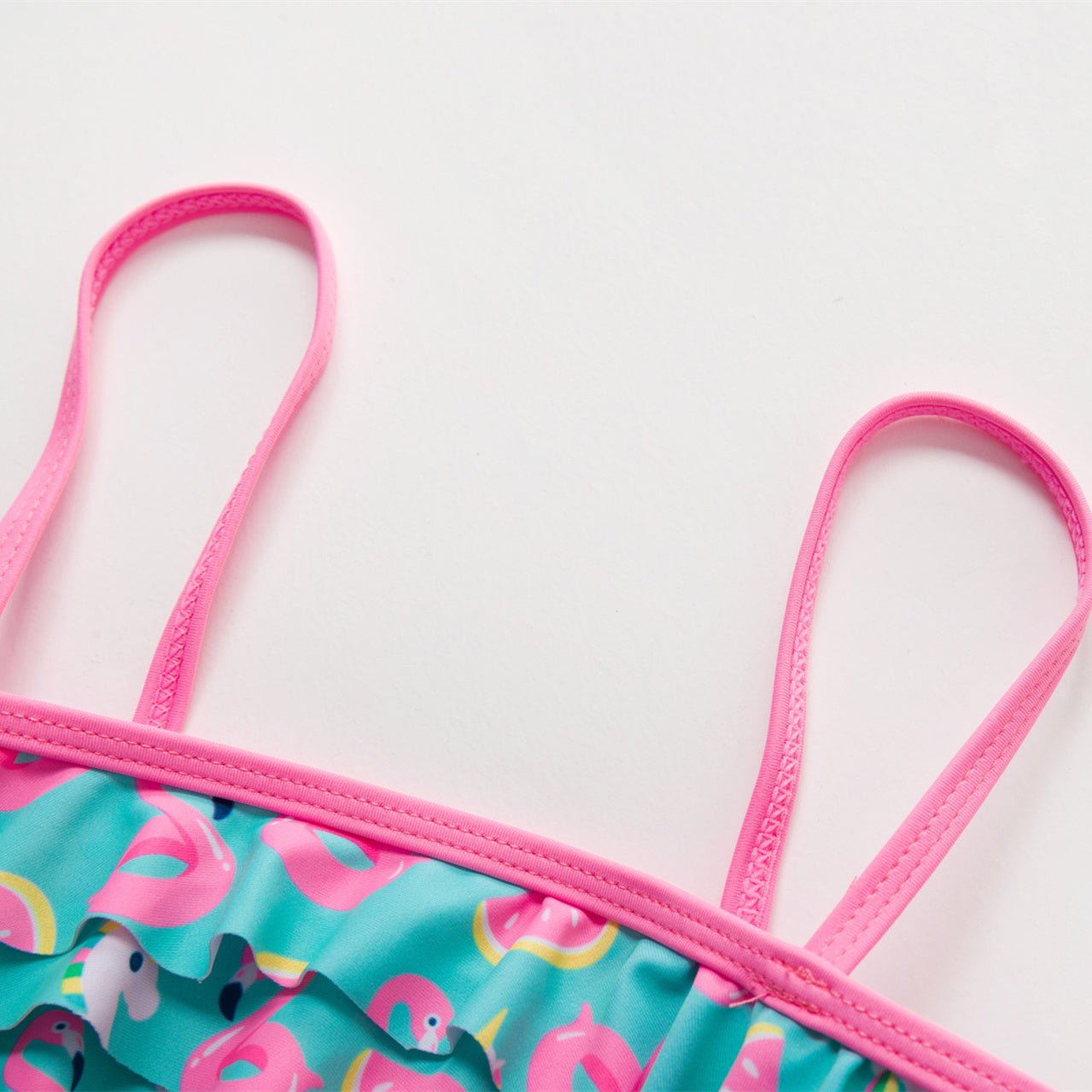 Cute Flamingo Ruffled Bikini Set for Girls - Stylish Swimwear - Aqova