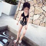 Cute Polka Dot Bikini for Girls - V - Neck Triangle Swimwear - Aqova
