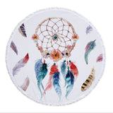 Dream Net Microfiber Round Beach Towel - Eco - Friendly Yoga Pad with Tassel - Aqova
