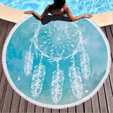 Dream Net Microfiber Round Beach Towel - Eco - Friendly Yoga Pad with Tassel - Aqova