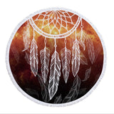 Dream Net Microfiber Round Beach Towel - Eco - Friendly Yoga Pad with Tassel - Aqova