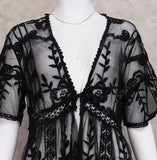 Elegant Beach Blouse - Lightweight Lace Swimwear Perfect for Summer - Aqova