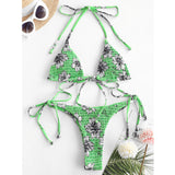 European And American Ladies Split Print Bikini Swimsuit - Aqova