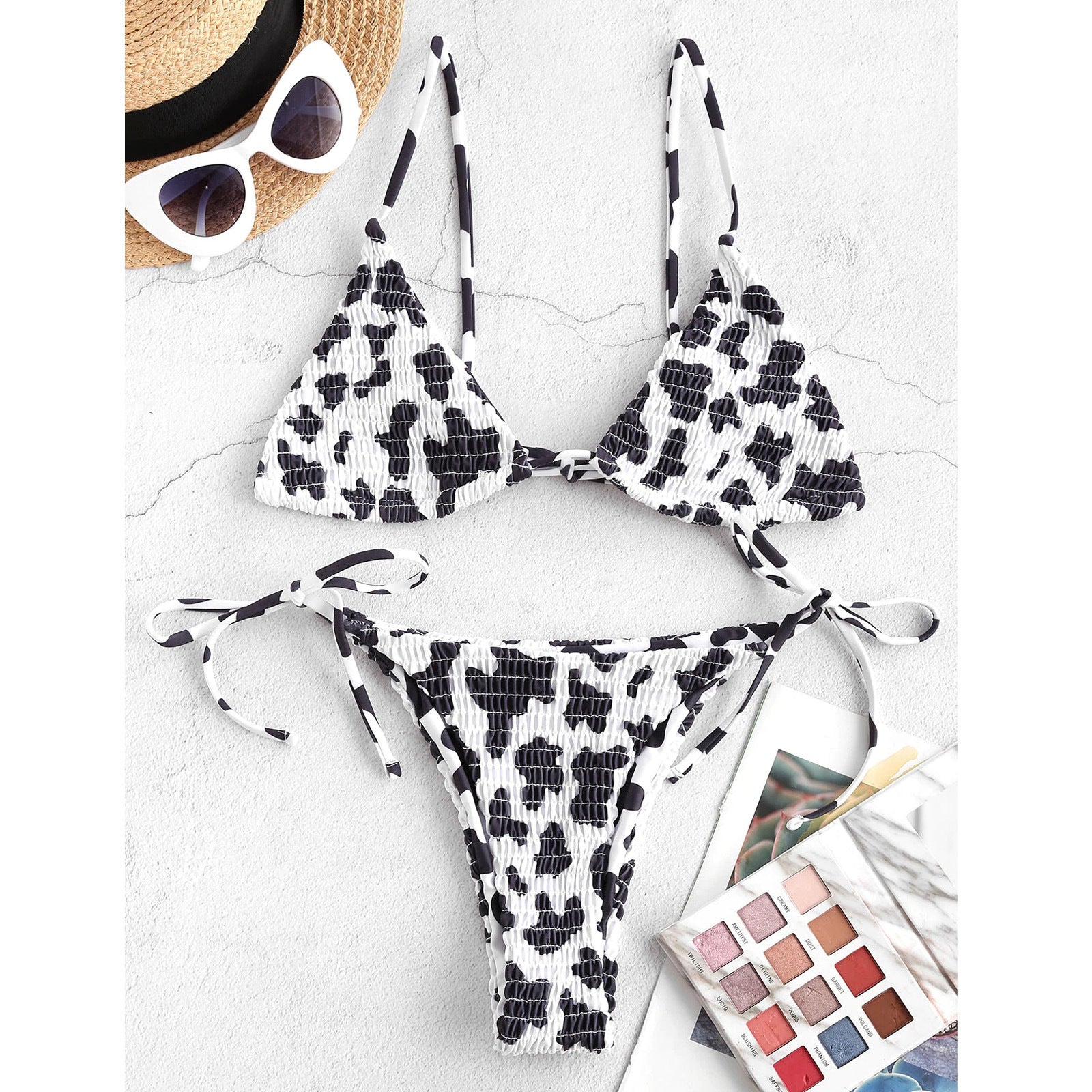 European And American Ladies Split Print Bikini Swimsuit - Aqova