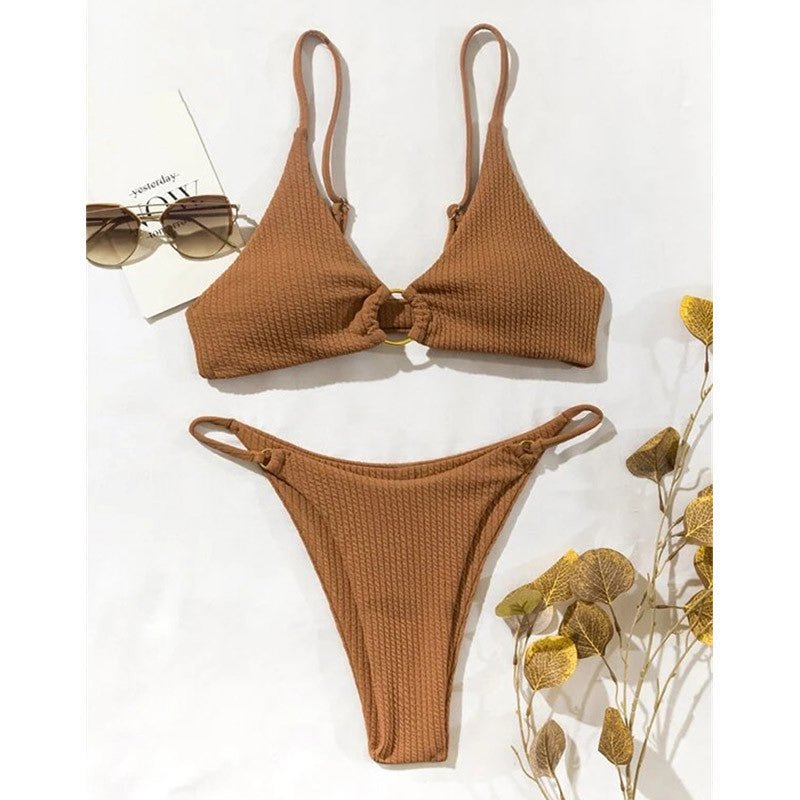 European And American Style Lns Solid Color Swimsuit - Aqova