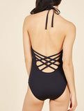 European Style One Piece Swimsuit - Diamond Shaped Print, Perfect Fit - Aqova