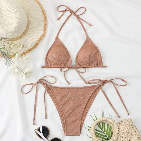 Fashion Bikini Split Bandage Swimsuit - Aqova