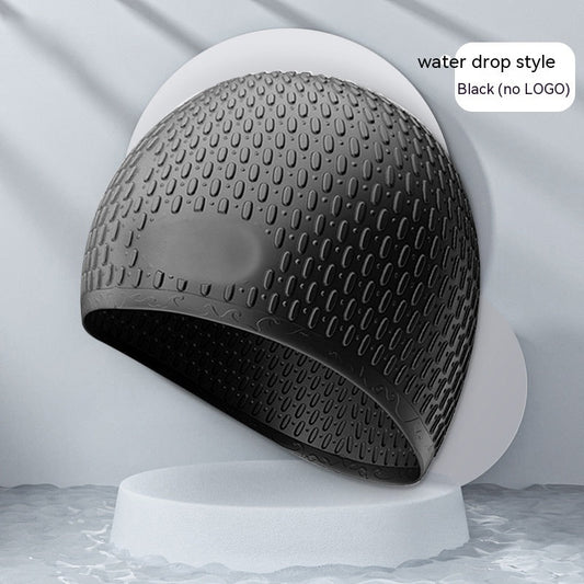 Fashion Silicone Water Drop Swimming Cap - Adult Swimwear in 9 Colors - Aqova
