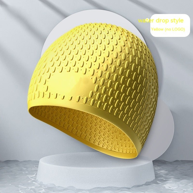 Fashion Silicone Water Drop Swimming Cap - Adult Swimwear in 9 Colors - Aqova