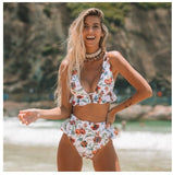 Floral Bikini Swimsuit - Stylish Swimwear for Beach Days - Aqova