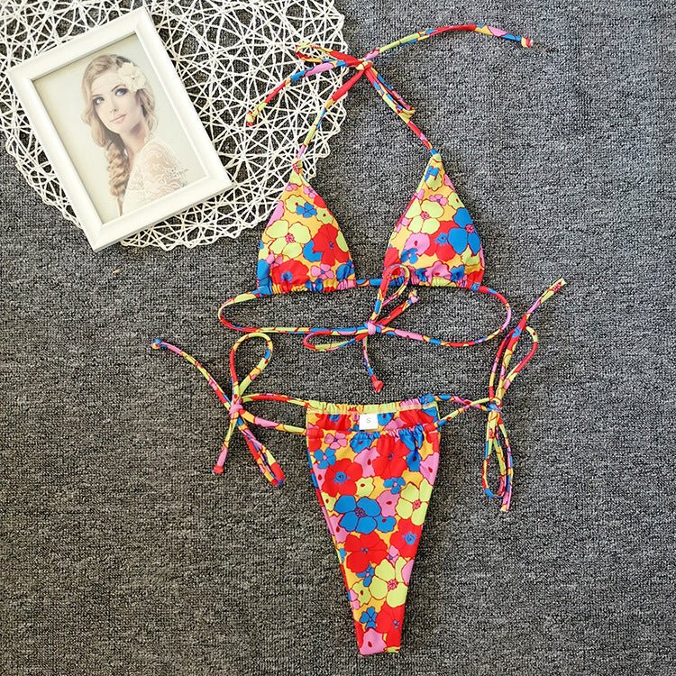 Floral Drawstring Bikini Swimsuit for Women - S, M, L Sizes Available - Aqova