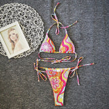 Floral Drawstring Bikini Swimsuit for Women - S, M, L Sizes Available - Aqova