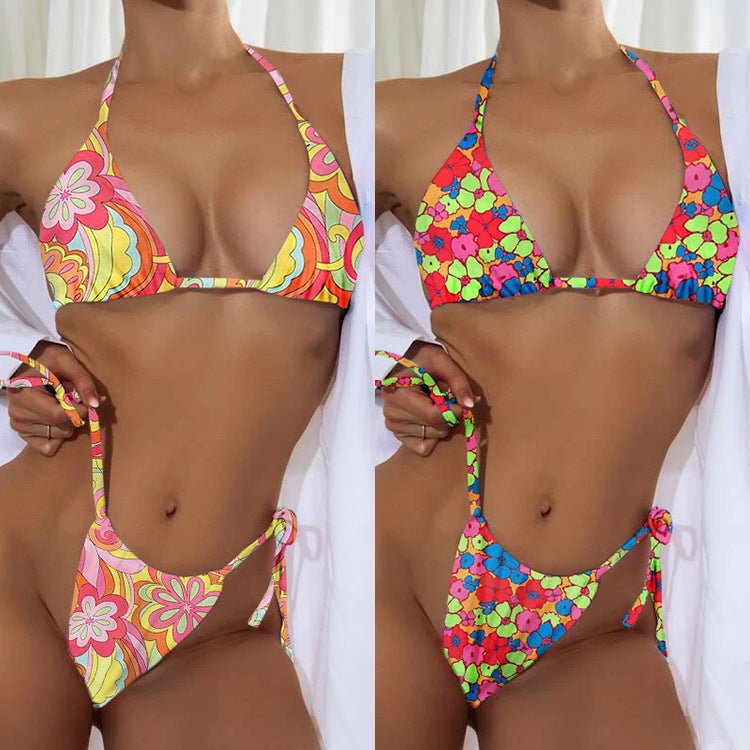 Floral Drawstring Bikini Swimsuit for Women - S, M, L Sizes Available - Aqova