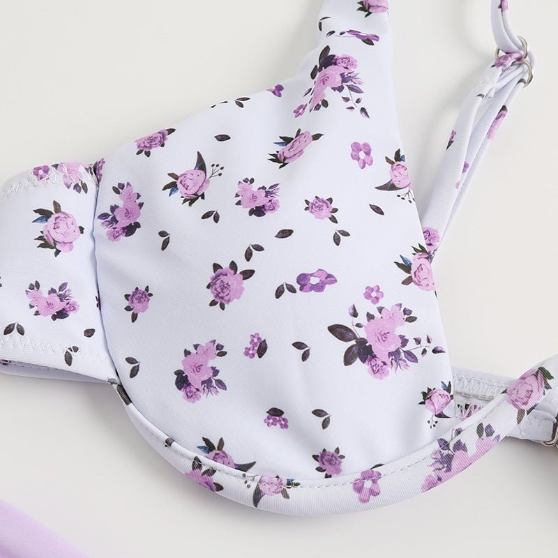 Gathered Bikini New One - piece Underwire Swimsuit - Aqova