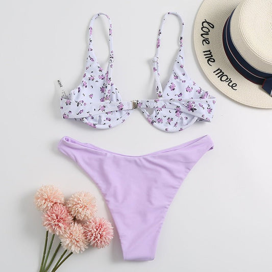 Gathered Bikini New One - piece Underwire Swimsuit - Aqova