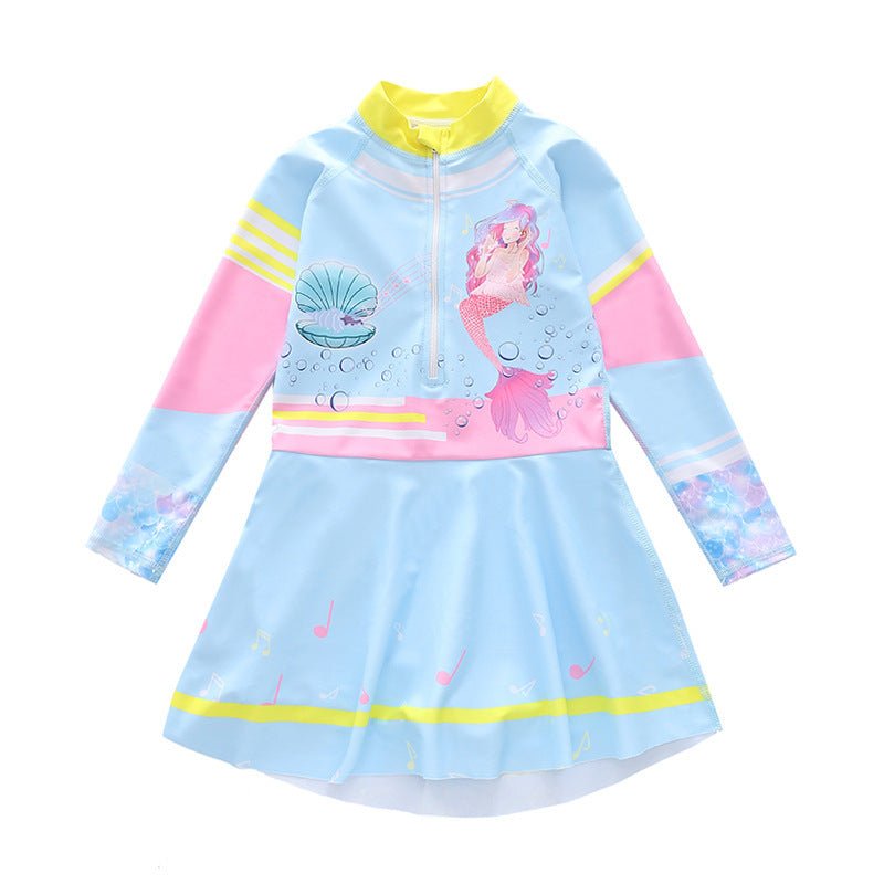 Girls' Dress - Style Long - Sleeved Swimsuit - Comfortable and Stylish Swimwear - Aqova