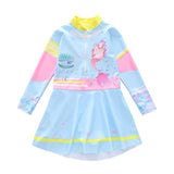 Girls' Dress - Style Long - Sleeved Swimsuit - Comfortable and Stylish Swimwear - Aqova