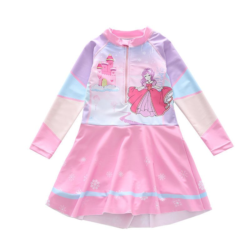 Girls' Dress - Style Long - Sleeved Swimsuit - Comfortable and Stylish Swimwear - Aqova