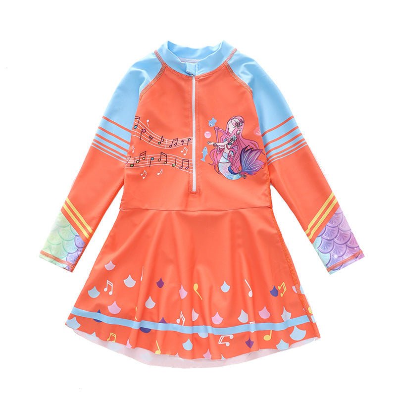 Girls' Dress - Style Long - Sleeved Swimsuit - Comfortable and Stylish Swimwear - Aqova