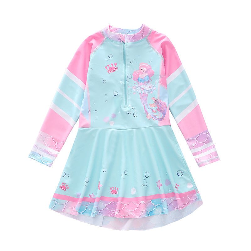 Girls' Dress - Style Long - Sleeved Swimsuit - Comfortable and Stylish Swimwear - Aqova