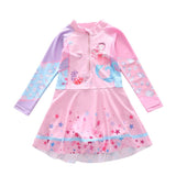 Girls' Dress - Style Long - Sleeved Swimsuit - Comfortable and Stylish Swimwear - Aqova