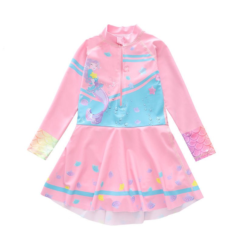 Girls' Dress - Style Long - Sleeved Swimsuit - Comfortable and Stylish Swimwear - Aqova