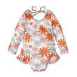 Girl's Floral Graphic Print Open Back Swimsuit - Comfortable Swimwear - Aqova