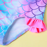 Girls' Gradient One - Piece Swimsuit - Flounced Design for Ages 3 - 8 - Aqova