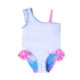Girls' Gradient One - Piece Swimsuit - Flounced Design for Ages 3 - 8 - Aqova