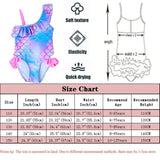 Girls' Gradient One - Piece Swimsuit - Flounced Design for Ages 3 - 8 - Aqova
