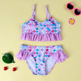 Girls' Gradient One - Piece Swimsuit - Flounced Design for Ages 3 - 8 - Aqova