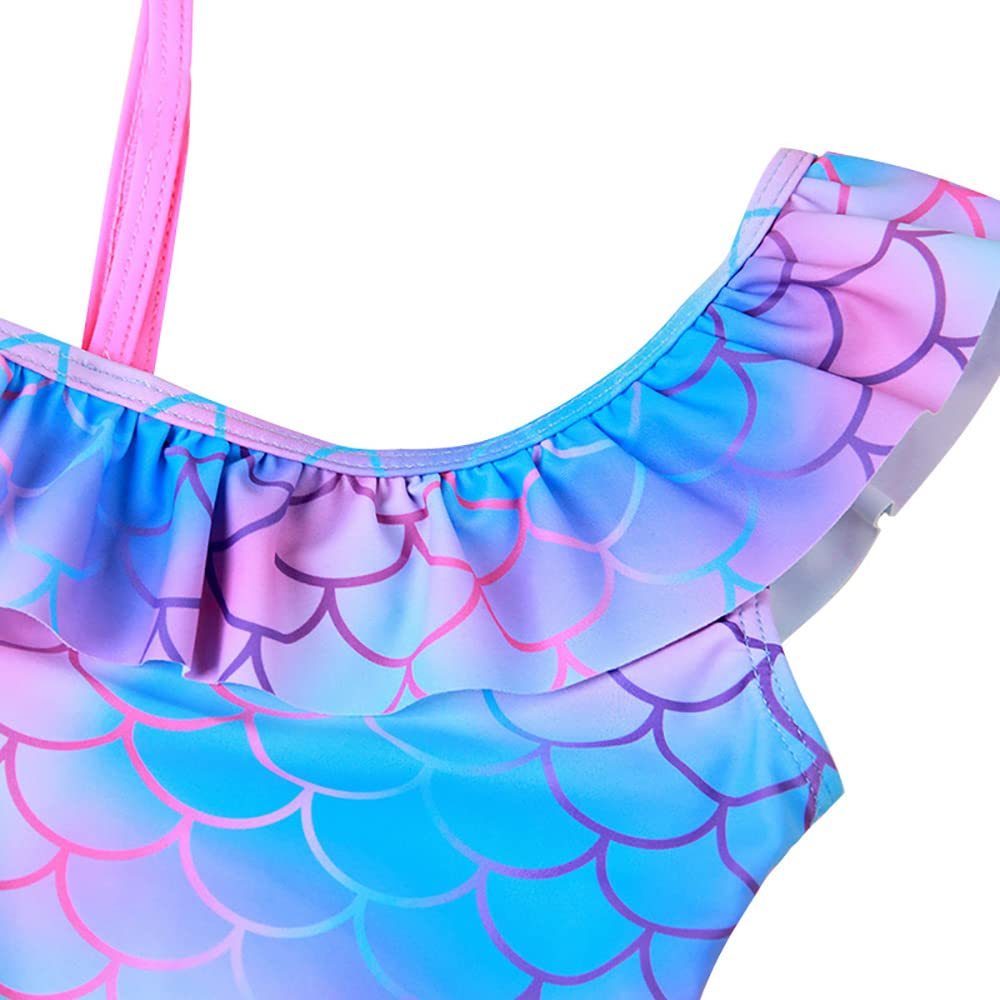 Girls' Gradient One - Piece Swimsuit - Flounced Design for Ages 3 - 8 - Aqova