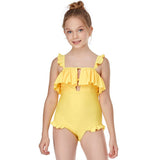 Girls One - Piece Flashing Swimwear - Colorful Lattice, High Elasticity - Aqova