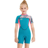 Girls Short - Sleeved Swimwear - Neoprene for Surfing and Snorkeling Fun - Aqova