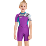 Girls Short - Sleeved Swimwear - Neoprene for Surfing and Snorkeling Fun - Aqova