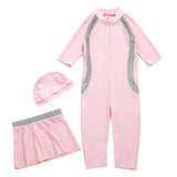 Girls' Solid Color Conservative Swimsuit - Comfort Fit for Swimming & Sports - Aqova